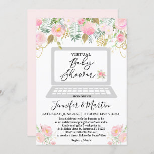 Invitation Florale Baby shower Virtuel