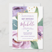 Invitation Florale bat mitzvah (Devant)