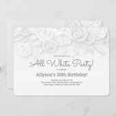 Invitation florale blanche (Devant / Derrière)