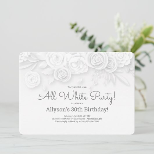 Invitation florale blanche (Debout devant)