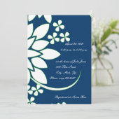 Invitation florale bleue et blanche de Fête de la (Debout devant)