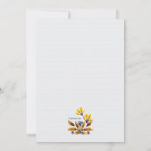 Invitation florale bleue et or (Dos)