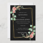 Invitation florale Blush Gold (Devant)