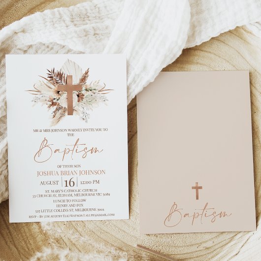 Invitation Florale Boho Beige Brown