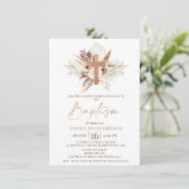 Invitation Florale Boho Beige Brown (Debout devant)