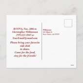 Invitation Florale Bourgogne moderne (Dos)