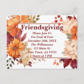 Invitation Florale Bourgogne moderne (Devant)