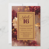 Invitation Florale Bourguignonne Rose Classique po (Devant)