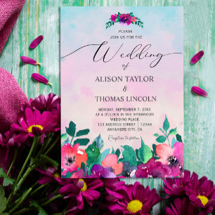 Invitation florale brillante et audacieuse