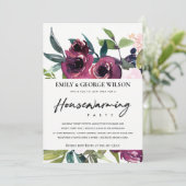 INVITATION FLORALE BURGUNDY BUNCH FLORAL HOUSEWARMINING PARTY (Debout devant)