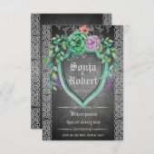 Invitation florale celtique médiévale (Devant / Derrière)