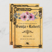 Invitation florale celtique médiévale (Devant / Derrière)