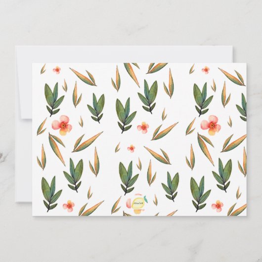 Invitation florale chic aquarelle (Dos)