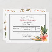 Invitation florale chic aquarelle (Devant / Derrière)