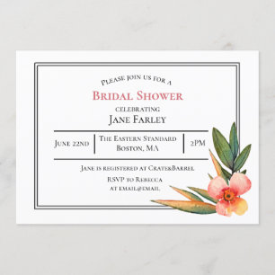 Invitation florale chic aquarelle