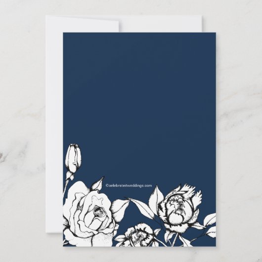 Invitation florale chic de Fête de la mariée (Dos)