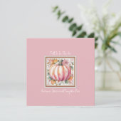 Invitation Florale Citrouille Automne (Debout devant)