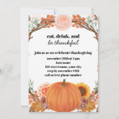 Invitation Florale Citrouille Thanksgiving (Devant)