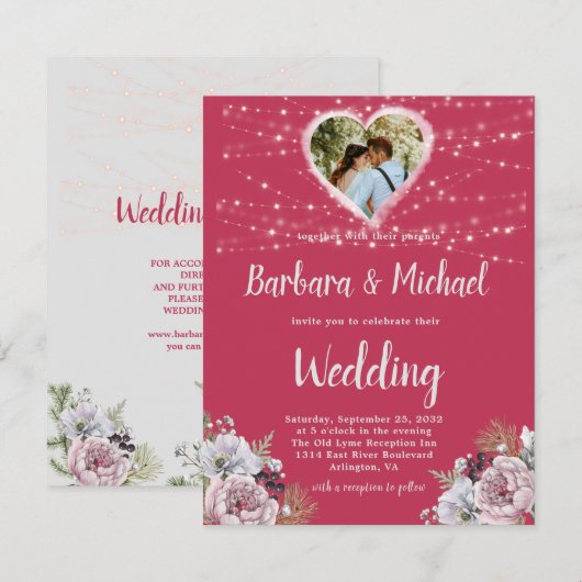 INVITATION FLORALE CLAIR ET COLORÉ (Devant / Derrière)