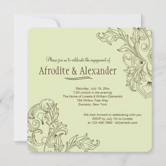 Invitation florale classique (Devant)