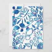 Invitation florale Crystal Blue et Magenta (Dos)