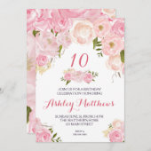 Invitation Florale d'anniversaire, (Devant / Derrière)