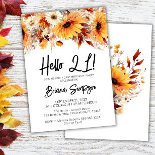 Invitation florale d'anniversaire 21 ans
