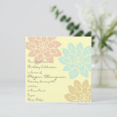 Invitation florale d'anniversaire de couleur multi (Debout devant)