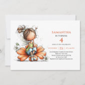 Invitation florale d'anniversaire de Fée Capriceus (Devant)