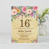 Invitation florale d'anniversaire de parties (Debout devant)