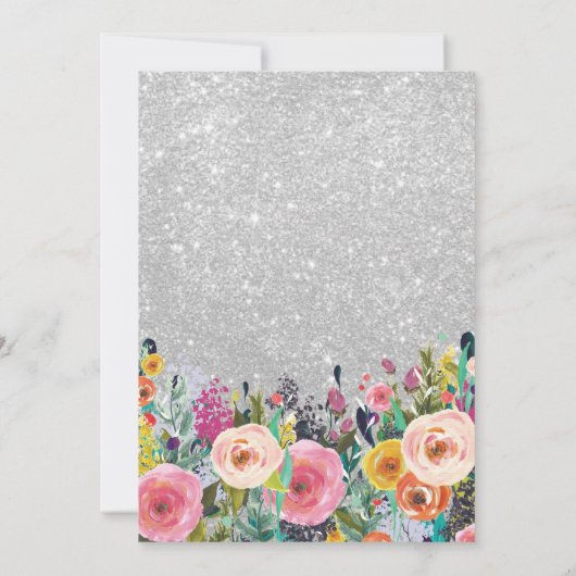 Invitation florale d'anniversaire de parties (Dos)