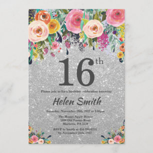 Invitation florale d'anniversaire de parties