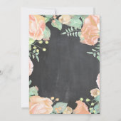 Invitation florale d'anniversaire de pêche (Dos)