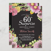 Invitation florale d'anniversaire de surprise (Devant / Derrière)