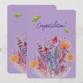 invitation florale d'anniversaire mignon (Devant / Derrière)