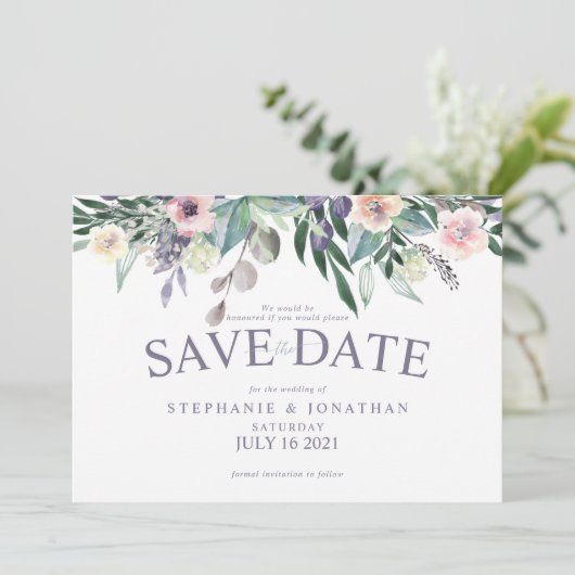 Invitation florale d'aquarelle (Debout devant)