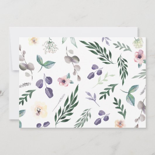 Invitation florale d'aquarelle (Dos)
