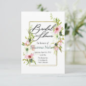 Invitation florale d'aquarelle blanche (Debout devant)