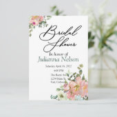 Invitation florale d'aquarelle de couleur blanche  (Debout devant)