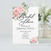 Invitation florale d'aquarelle rose pâle (Debout devant)