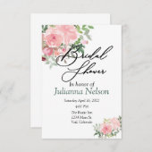 Invitation florale d'aquarelle rose pâle (Devant / Derrière)
