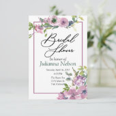 Invitation florale d'aquarelle violette (Debout devant)