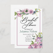 Invitation florale d'aquarelle violette (Devant / Derrière)