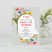 Invitation florale de 50 ans en espagnol, espagnol (Debout devant)