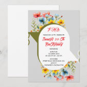 Invitation florale de 50 ans en espagnol, espagnol (Devant / Derrière)