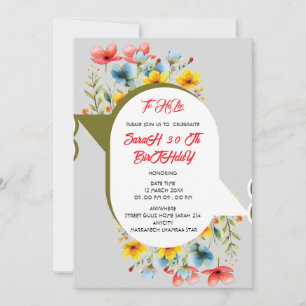 Invitation florale de 50 ans en espagnol, espagnol