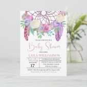 Invitation florale de baby shower de Boho (Debout devant)