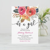 Invitation florale de baby shower de boho floral (Debout devant)