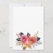 Invitation florale de baby shower de boho floral (Dos)