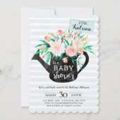 Invitation florale de baby shower de boîte (Devant)
